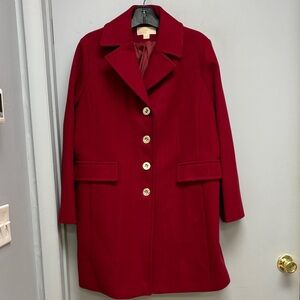 Michael Michael Kors Classic Wool Blend Coat – Deep Red – Size XL